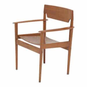 Grete Jalk PJ4-2 oak armchair, white background.