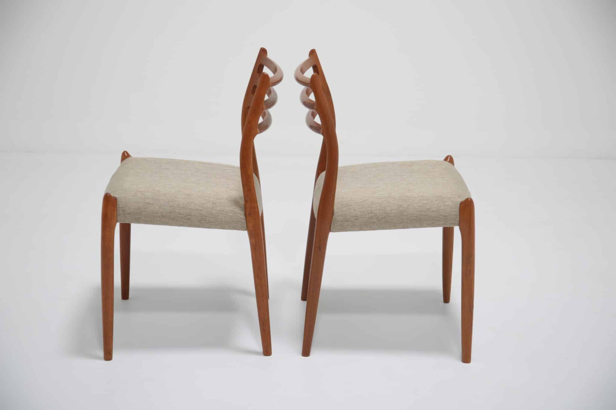 Vintage set of 8 Teak Dining Chairs Model 78 by Niels Otto Moller, 1960s (11)