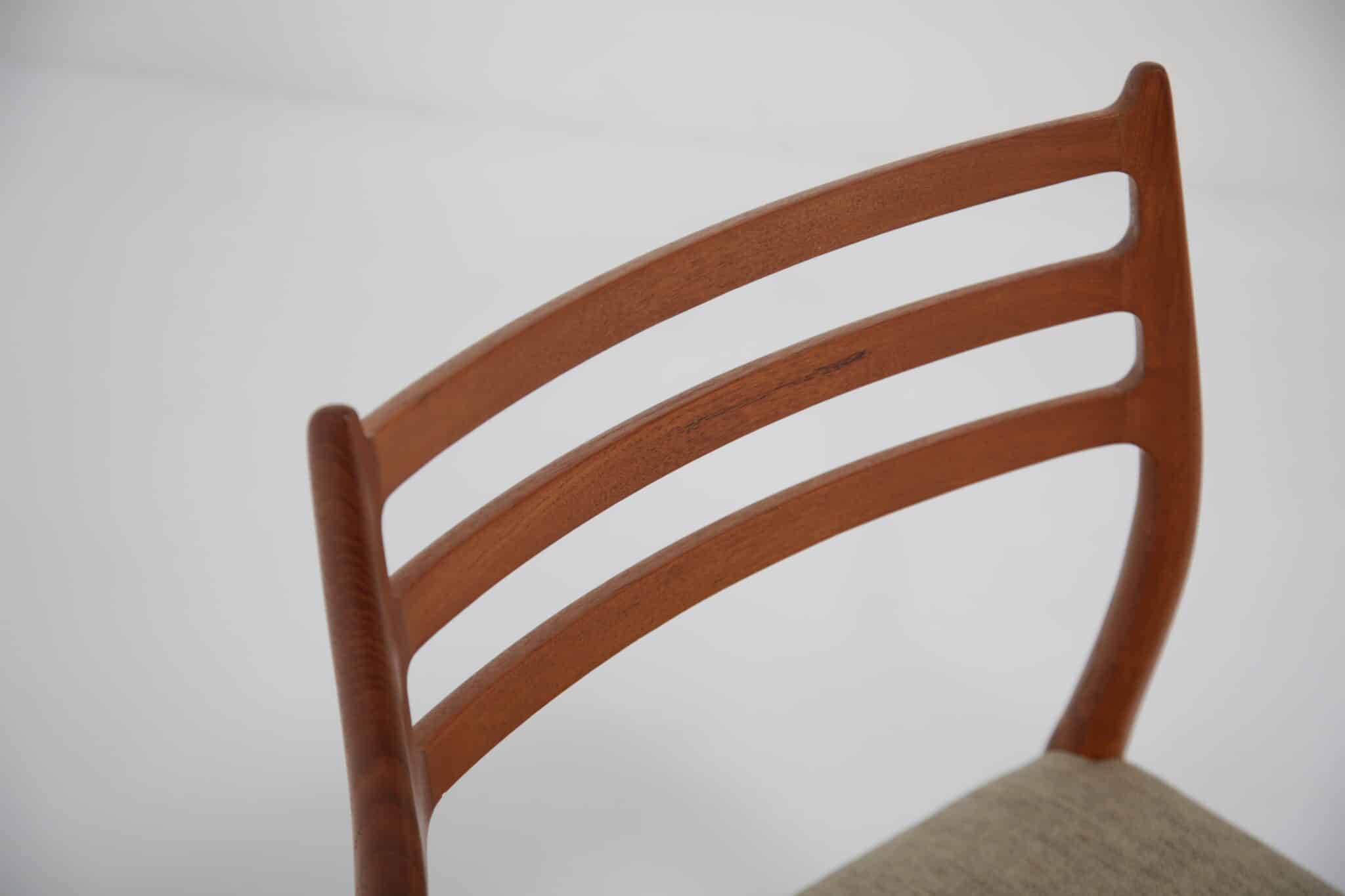 Vintage set of 8 Teak Dining Chairs Model 78 by Niels Otto Moller, 1960s (13)