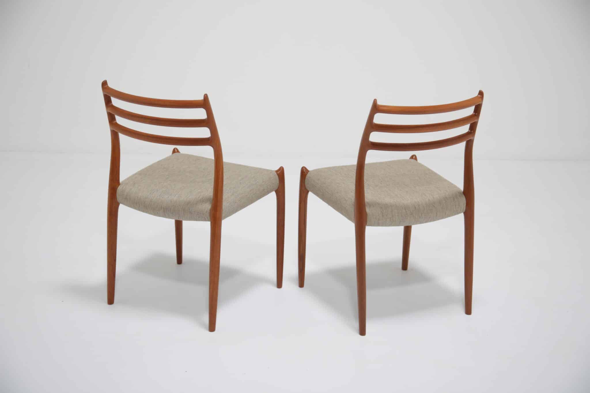 Vintage set of 8 Teak Dining Chairs Model 78 by Niels Otto Moller, 1960s (7)