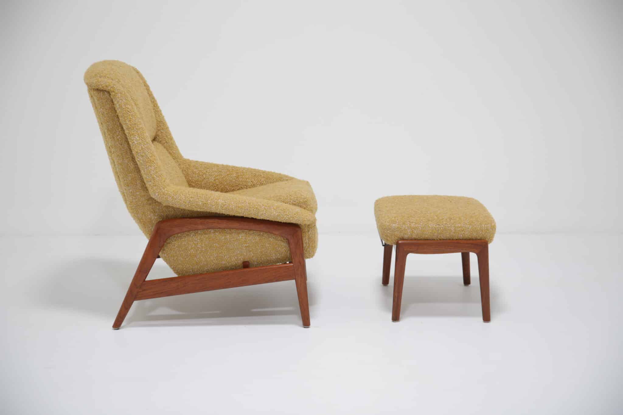 Vintage Swedish Armchair and Ottoman Profil by Folke Ohlsson for Dux, 1960s (1)