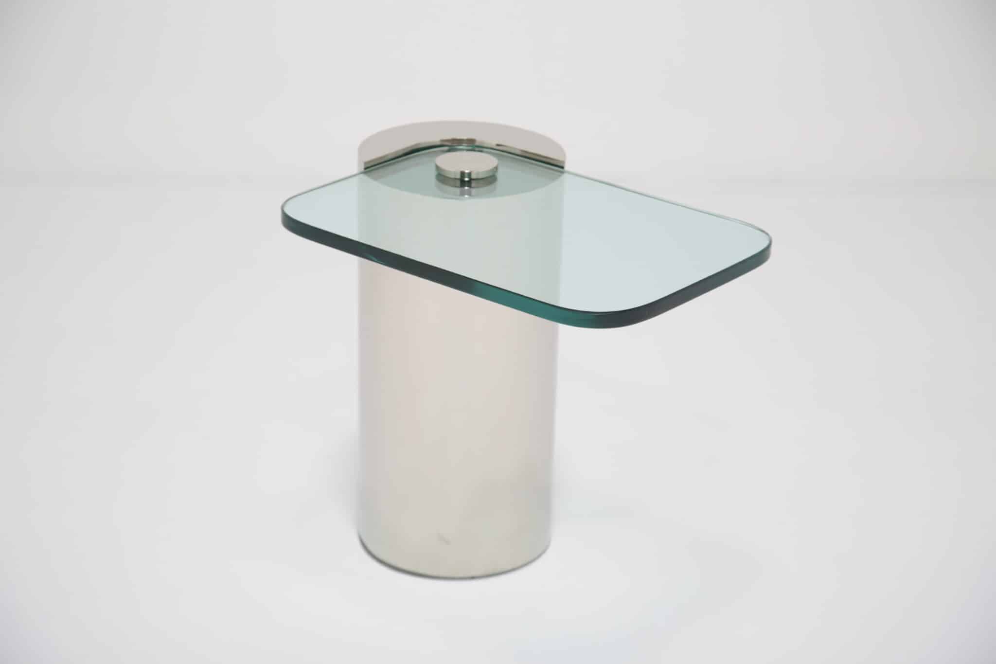 Mid-Century Chrome and Glass Side Drinks Serving Table by Karl Springer, 1970s (12)
