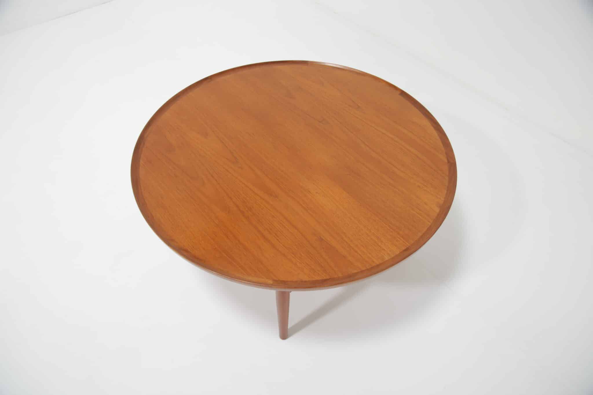 Vintage Mid-Century Danish Circular Teak Coffee Table, Denmark, 1960s (2)