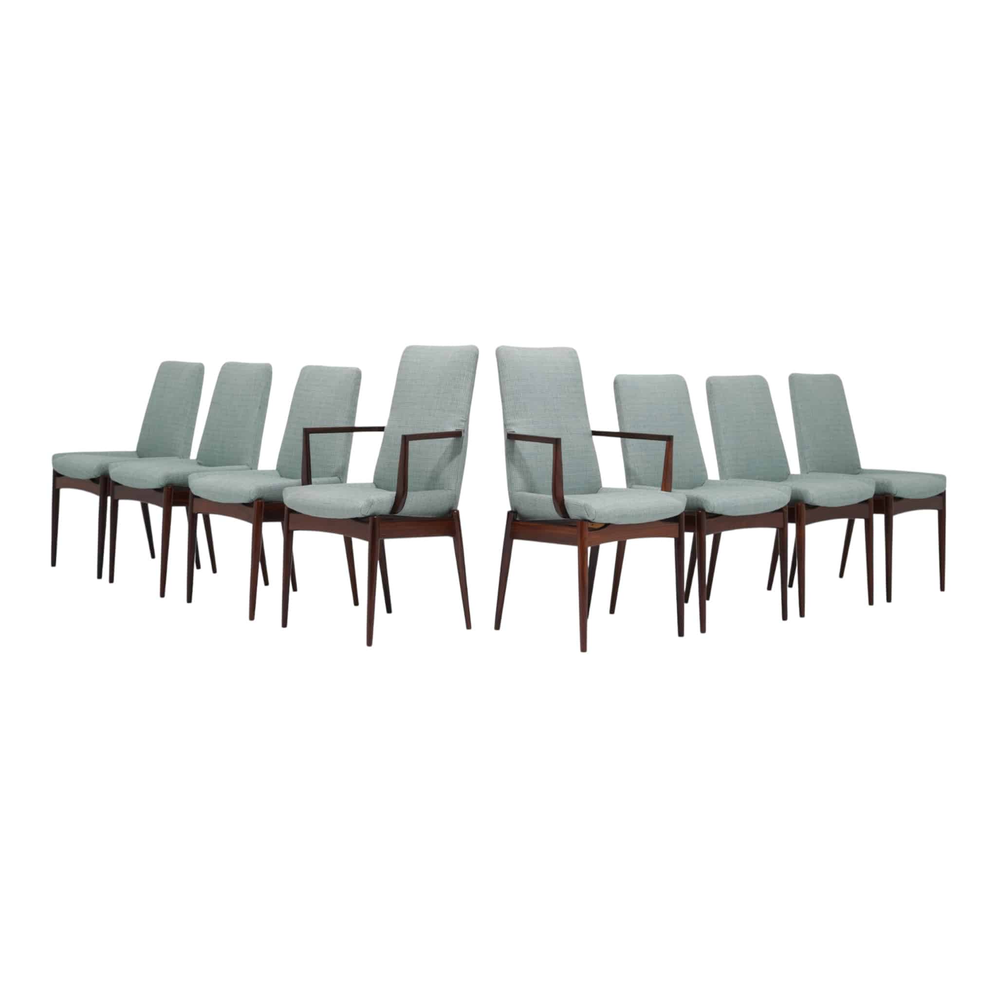 Vintage Set of 8 Rosewood and Duck Egg Blue Dining Chairs Hamilton by Robert Heritage for Archie Shine, 1960s (3)