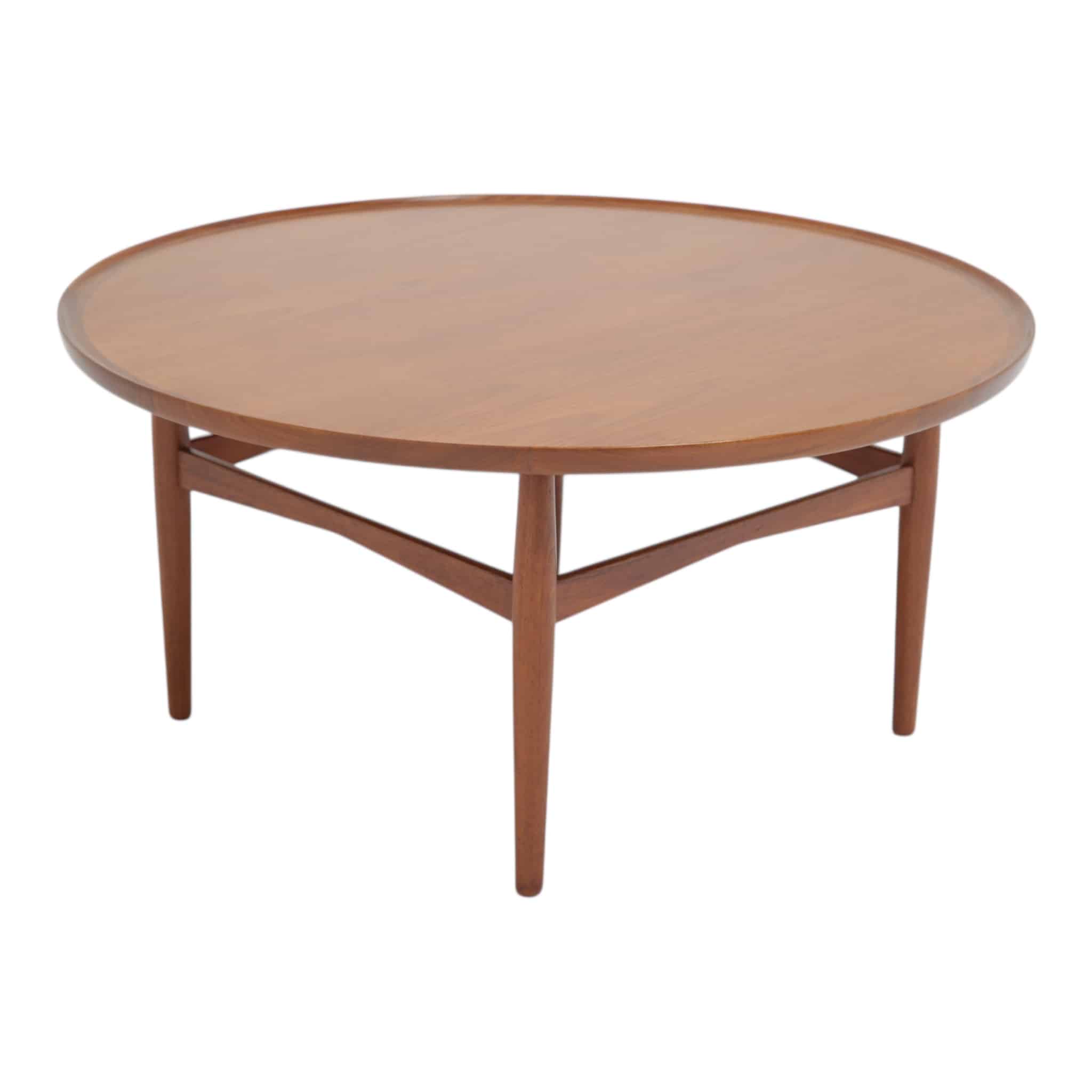 Vintage Mid-Century Danish Circular Teak Coffee Table, Denmark, 1960s (1)