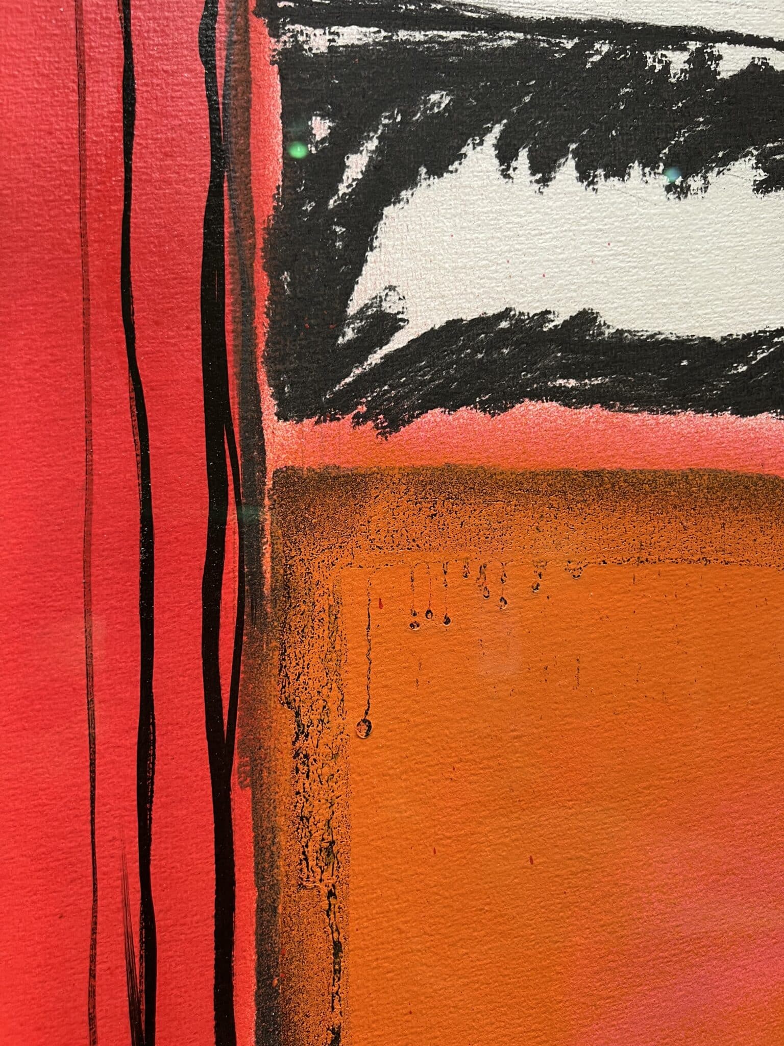 Close up of Niamh Barry artwork showing paint