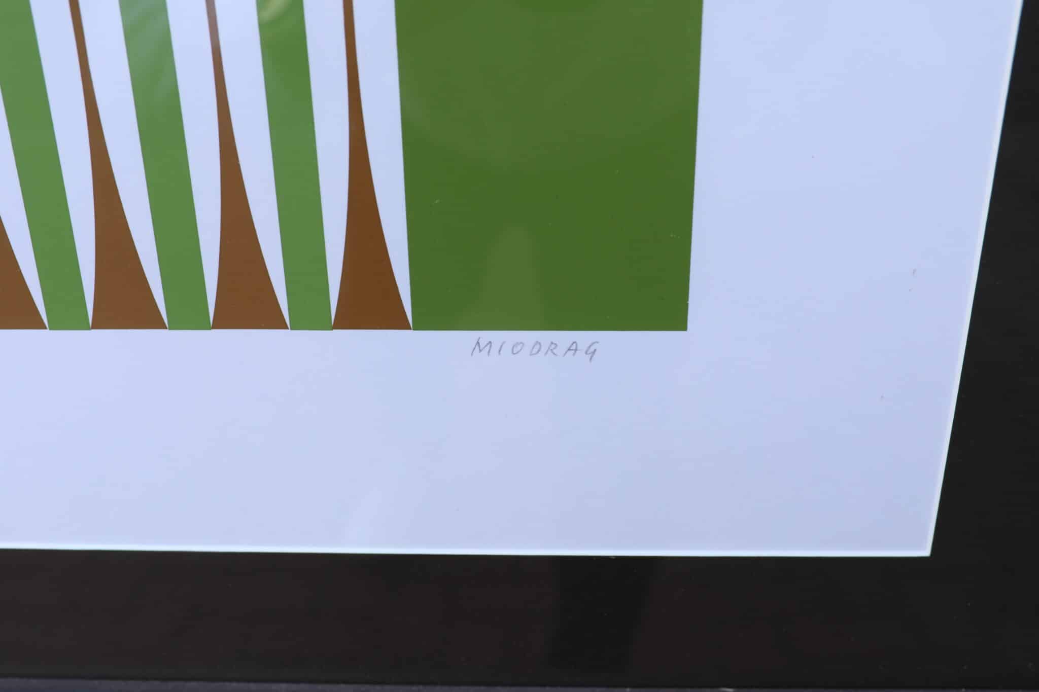Miodrag Dordevic Op art screen Print signature