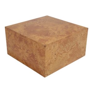 Mid-Century Olive Burl wood Cube Side or Coffee Table by Paul Mayer for Habitat International, 1970s (6)