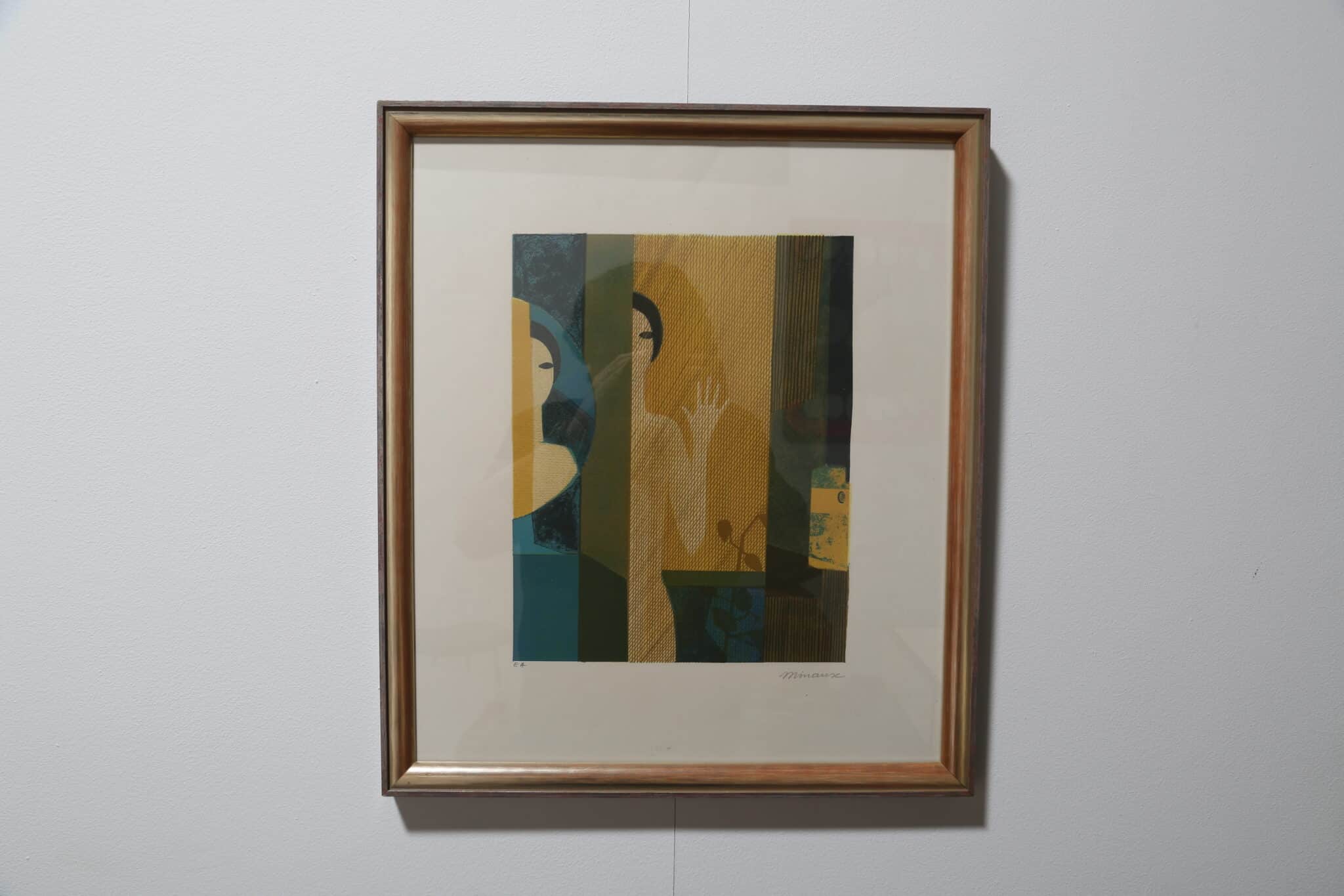 Andre Minaux - Femme dans un intérieur, Lithograph, Signed
